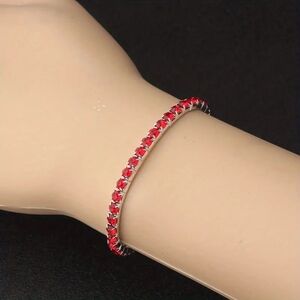 Radiant Silver Ruby Tennis Bracelet